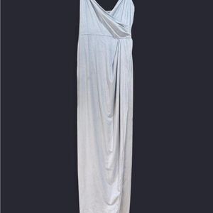 Elegant White Draped Maxi Dress